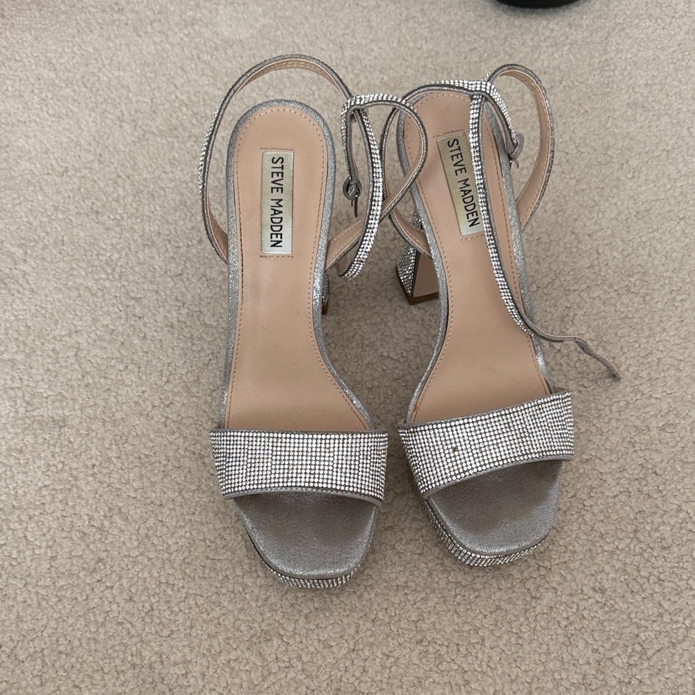 Steve Madden Glittering Silver Heels